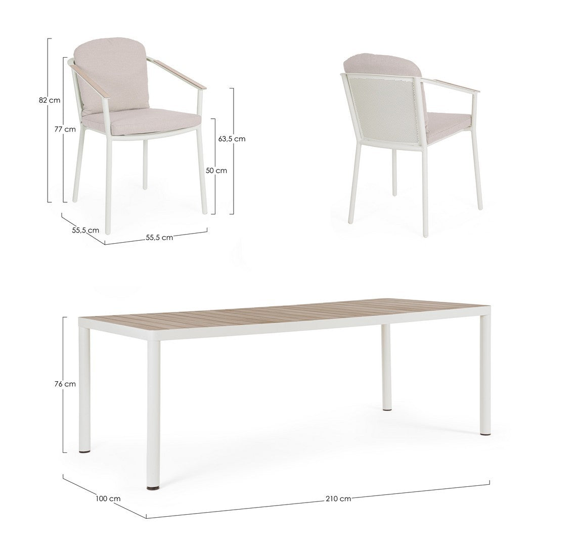 ENSEMBLE TABLE + 8 CHAISES ULISES